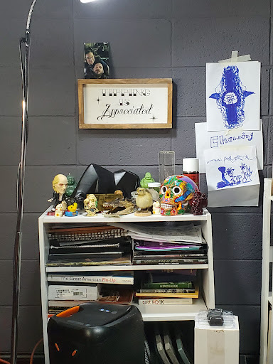 Explore skull sleeve tattoo ideas, creative tattoo ideas in Spartanburg, available at Amethyst Tattoo Studio