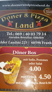 Döner & Pizza Land à Frankfurt menu