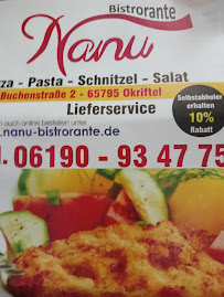 Menu / carte de Bistrorante NANU à Hattersheim am Main