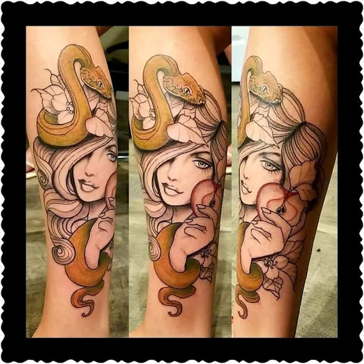 Explore calf tattoo ideas for guys, creative tattoo ideas in Redding, available at Dominant Ink
