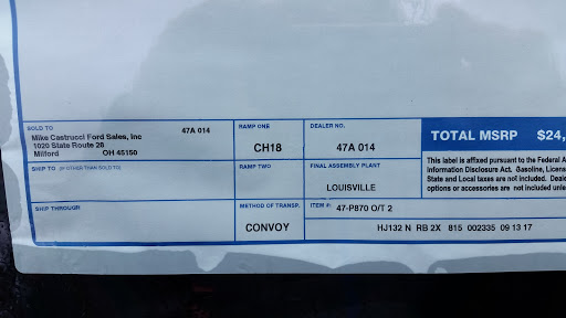 Ford Dealer «Mike Castrucci Ford Sales», reviews and photos, 1020 OH-28, Milford, OH 45150, USA