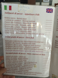 Carte du Ristorante al Faro nuova gestione da Eddy à Chioggia