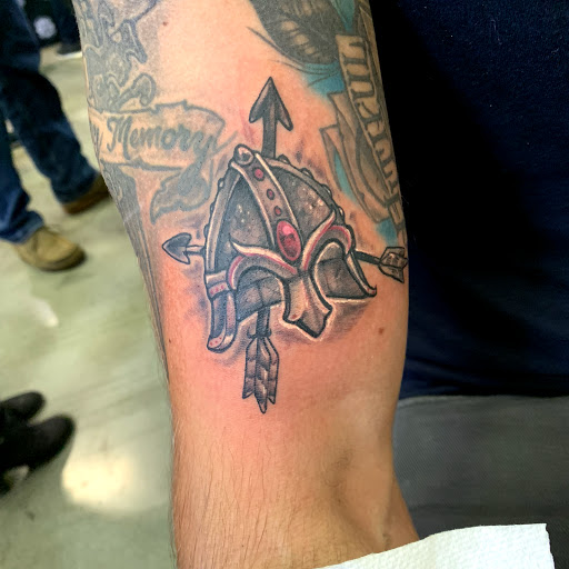 Explore lion sleeve tattoo ideas, creative tattoo ideas in Augusta, available at Mr. Tattoo