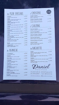 Menu du Daniel à Padua