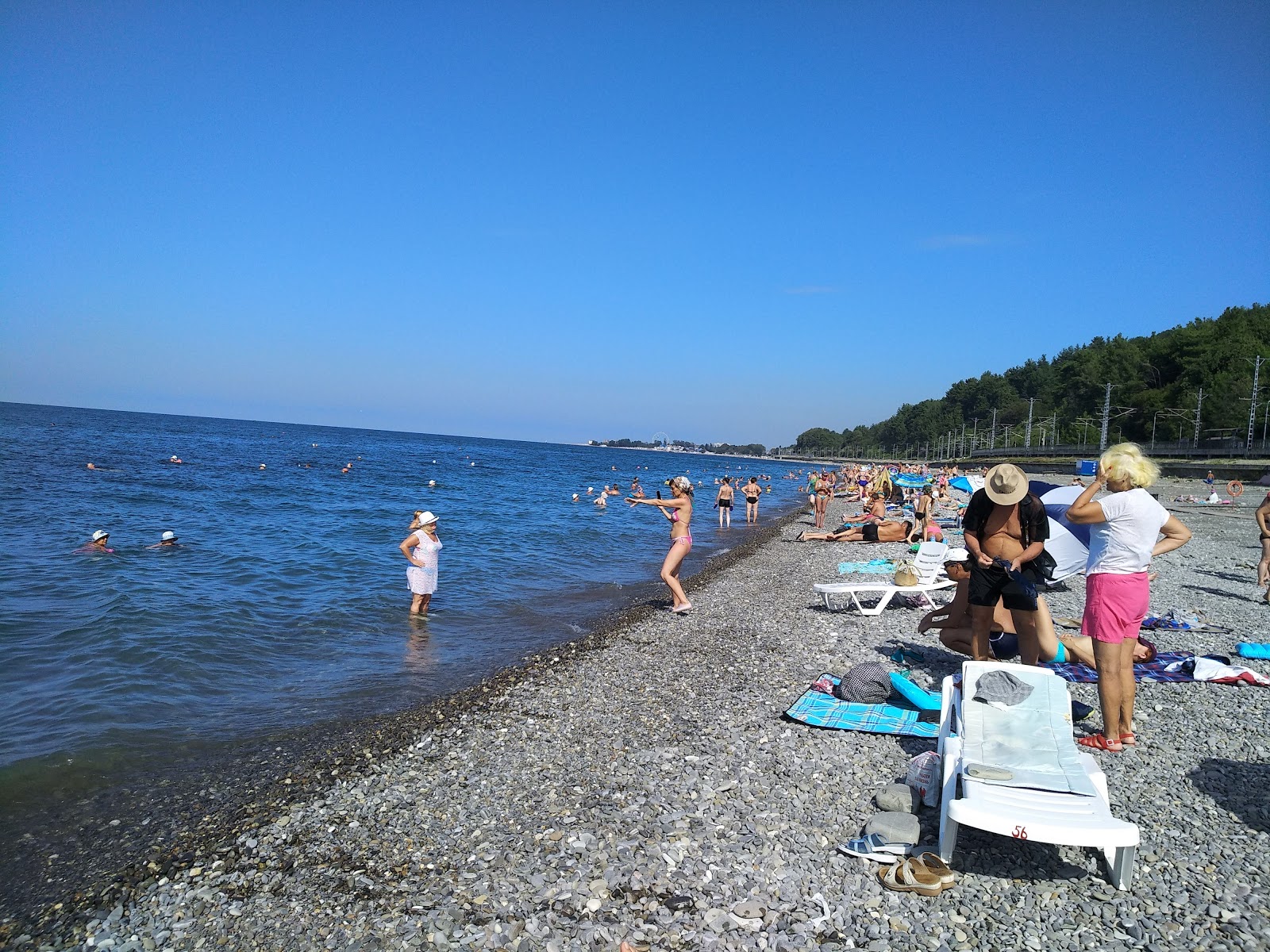 Thessaloniki beach的照片 带有长直海岸