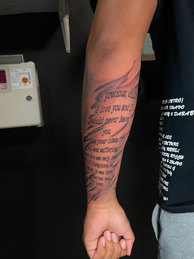 Explore corpse bride tattoo ideas, creative tattoo ideas in Goose Creek, available at Red Kirin Tattoo