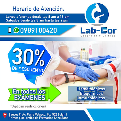 Opiniones de Lab-Cor. Laboratorio Clínico en Guayaquil - Laboratorio