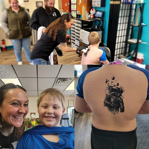 Explore banksy tattoo ideas, creative tattoo ideas in Traverse City, available at Pinups & Needles