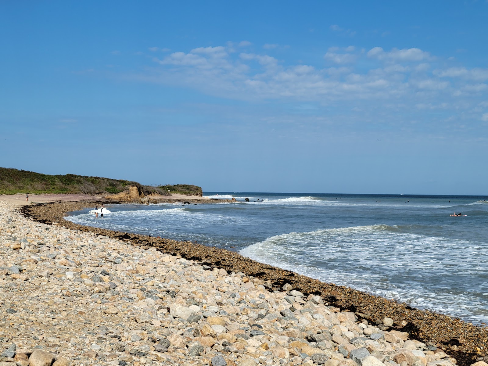 Foto von Montauk Lighthouse mit kleine, beiger kiesel Oberfläche