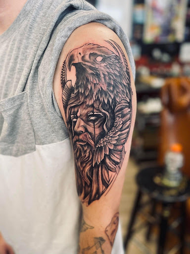 Explore tattoos of my sons names ideas, creative tattoo ideas in Laconia, available at Circus Tattoo