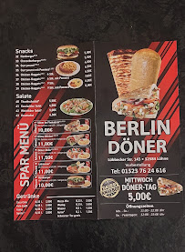 Menu / carte de Berlin döner à Löhne