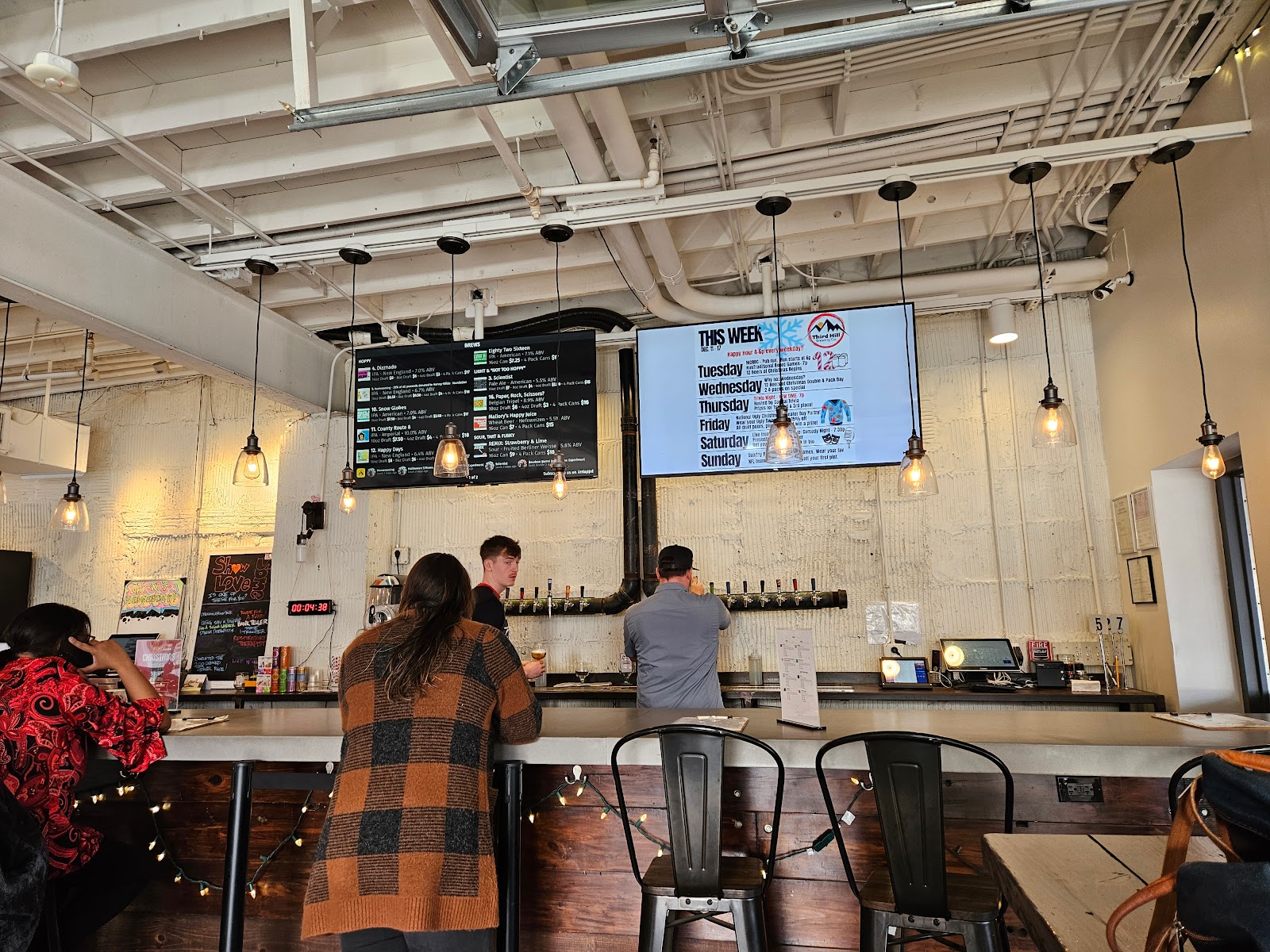 A pint of beer on a bar