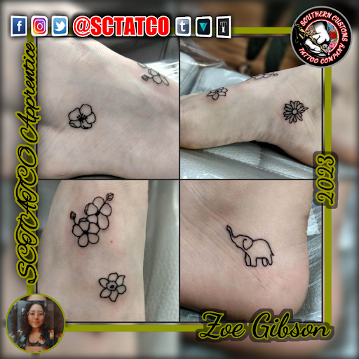 Explore floral arm tattoo ideas, creative tattoo ideas in Fayetteville, available at Southern Customs Tattoo Company