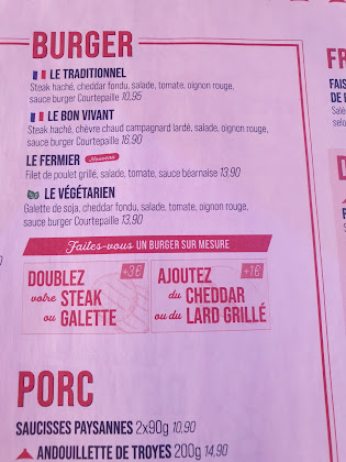 menu du Restaurant de grillades à la française Courtepaille à Montpellier