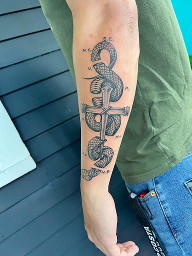 Explore stickman tattoo ideas, creative tattoo ideas in Fort Oglethorpe, available at The Helm Tattoo & Piercing