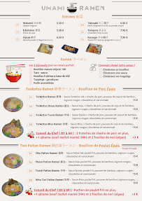 Menu du Umami Ramen à Boulogne-Billancourt