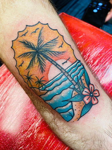 Explore dog tattoo ideas for men, creative tattoo ideas in Dallas, available at Franklins Tattoo and Supply