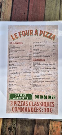 Pizzas à emporter Le Four à Pizza à Saint-Florent (la carte)