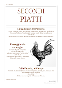 Restaurant Trattoria al Paradiso à Paradiso - menu / carte