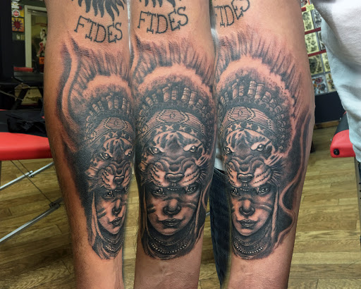 Explore black lab tattoo ideas, creative tattoo ideas in El Paso, available at House of Pain Tattoo & Body Piercing Studios