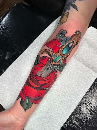 Explore animal tattoo sleeve ideas, creative tattoo ideas in Huntsville, available at Arcadia Tattoo Huntsville