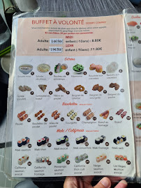 Restaurant de sushis Buffet Sentier à Paris (le menu)