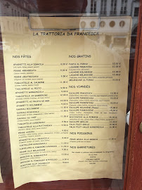 Carte du La Trattoria da Francesca à Sens