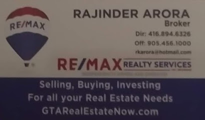 Rajinder Arora Real Estate Broker RE/MAX Realty Services Inc.