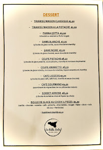 Carte du LA BELLA SICILIA Restaurant-Pinseria à Surbourg
