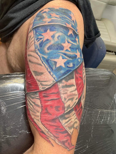 Explore scorpio constellation tattoo ideas, creative tattoo ideas in Easley, available at Peach Pit Tattoo