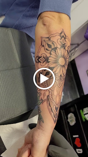 Explore rhino tattoo ideas, creative tattoo ideas in Easley, available at Peach Pit Tattoo