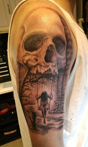 Explore tribal sun tattoo ideas, creative tattoo ideas in Auburn, available at Derm FX Tattoo