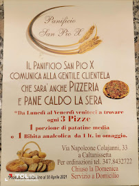 Menu / carte de Panificio-Pizzeria San Pio X à Caltanissetta