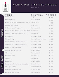 Menu du Trattoria Pizzeria Chicco di Grano à Marta