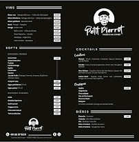 Menu / carte de Petit Pierrot à Tarbes