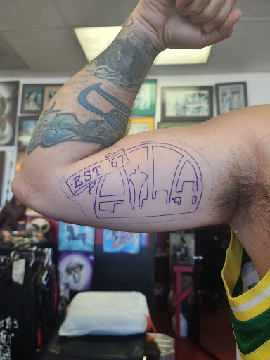 Explore pizza tattoo ideas, creative tattoo ideas in Burlington, available at Tiny Tims Tattoo Shop