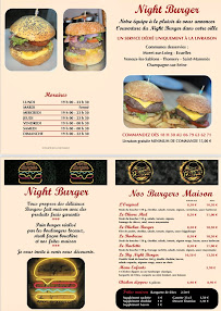 Menu du Night Burger à Moret-Loing-et-Orvanne