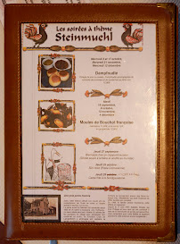 Restaurant de spécialités alsaciennes Restaurant Steinmuehl à Lampertheim (la carte)