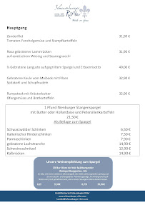 Menu / carte de Restaurant Schaumburger Ritter à Rinteln