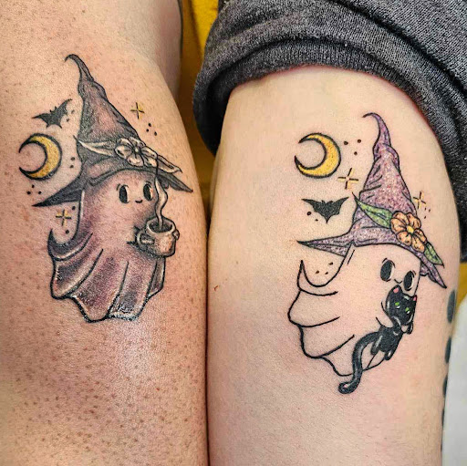 Explore disney thigh tattoo ideas, creative tattoo ideas in White Sulphur Springs, available at Enchanted Springs Tattoo