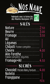 Bollynan streetfood indienne - Montorgueil à Paris carte