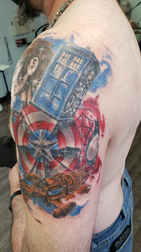 Explore tattoo sleeve skull ideas, creative tattoo ideas in Lawrenceville, available at Steele Ink Studios Body Art