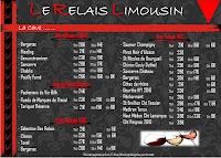 Restaurant français Le Relais Limousin à Limoges - menu / carte