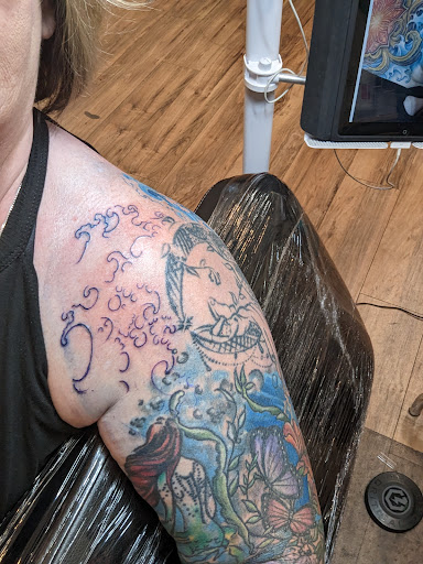 Explore gastric sleeve tattoo ideas, creative tattoo ideas in Redding, available at Caddy Daddys