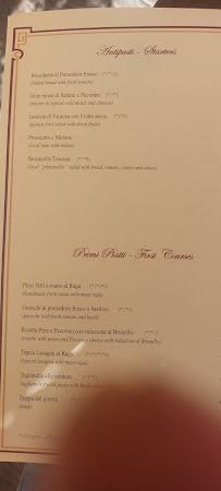 Restaurant Vineria Le Potazzine à Montalcino (la carte)