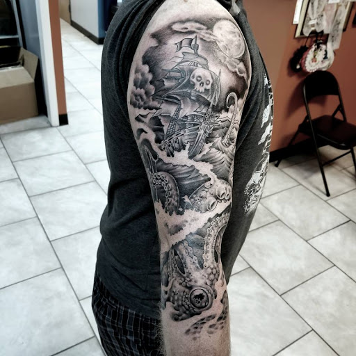 Explore matching butterfly tattoo ideas, creative tattoo ideas in Midland, available at Black Ball Tattoo