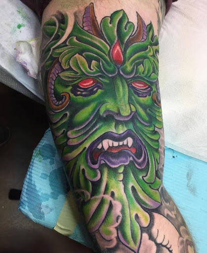 Explore horror tattoo sleeve ideas, creative tattoo ideas in Louisville, available at Infinite Electric Tattoo