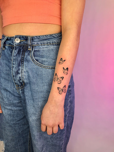 Explore inside bicep tattoo ideas, creative tattoo ideas in Portland, available at Midnight Tattoo