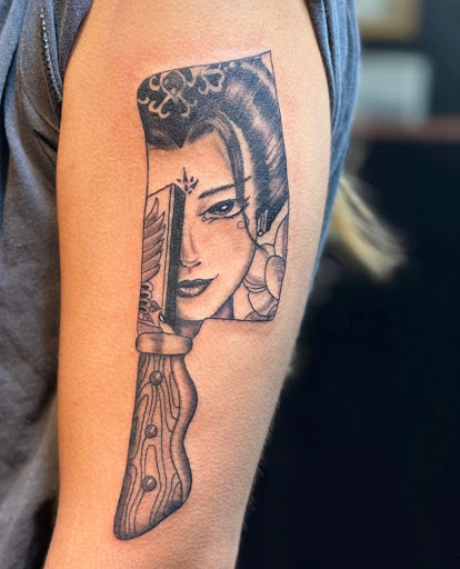 Explore chest tattoo idea, creative tattoo ideas in Buffalo, available at True Gloom Tattoo Studio
