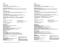Menu / carte de VOLK à Berlin